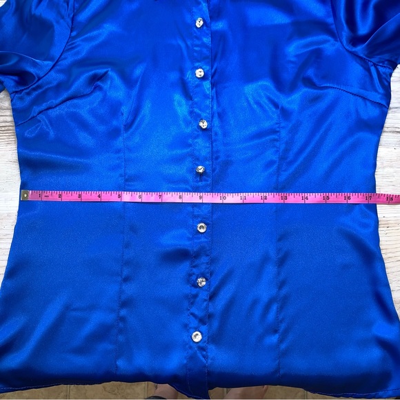 NWOT MOJO U.S.A. Silky Satin Button Down Dress Shirt - Picture 10 of 10